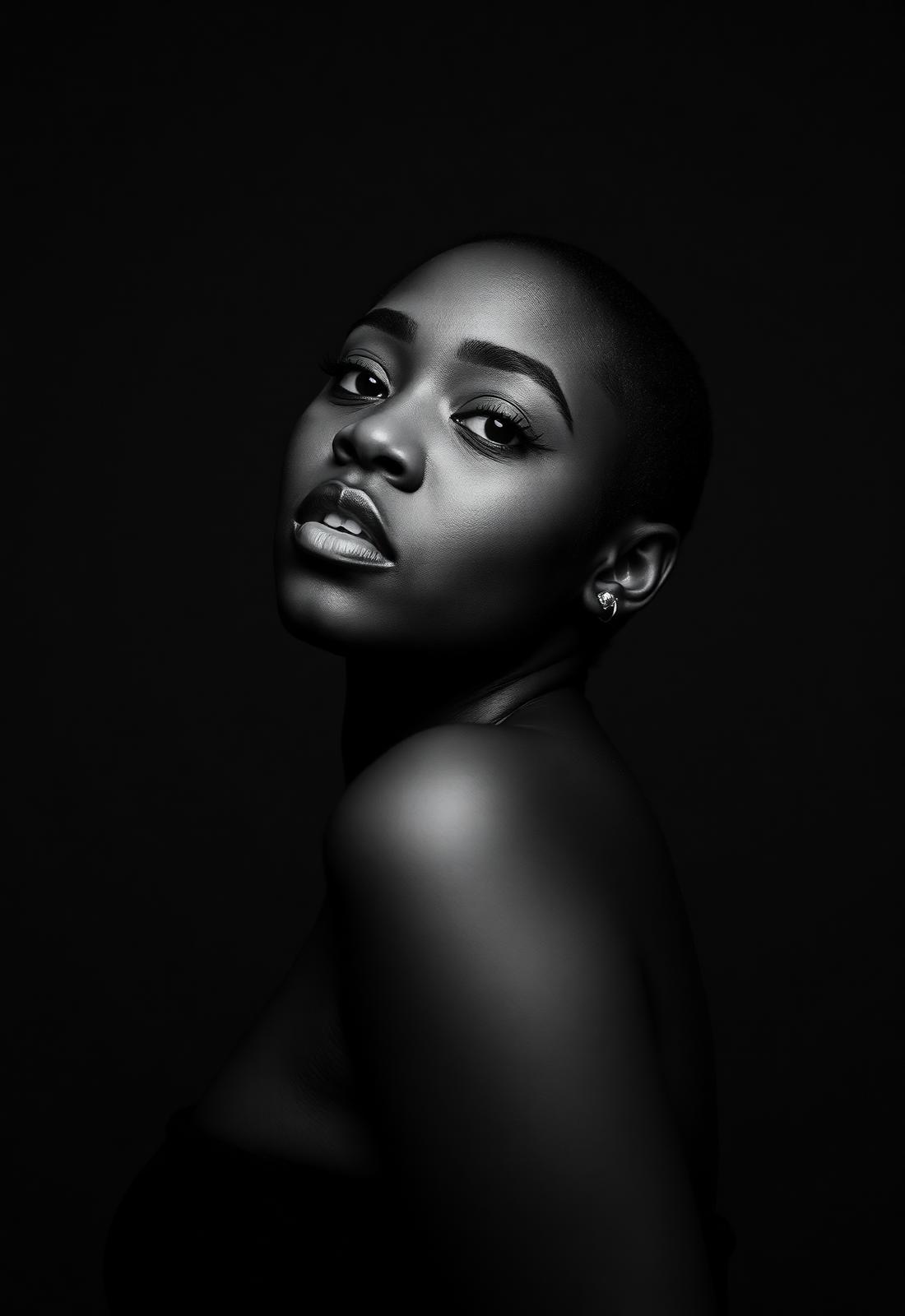 Studio portrait of vocalist Nala Mbeki